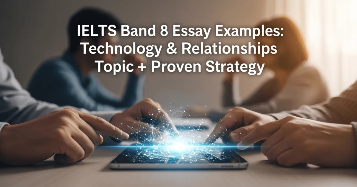 IELTS Band 8 Essay Examples: Technology and Relationships Topic plus Proven Strategy