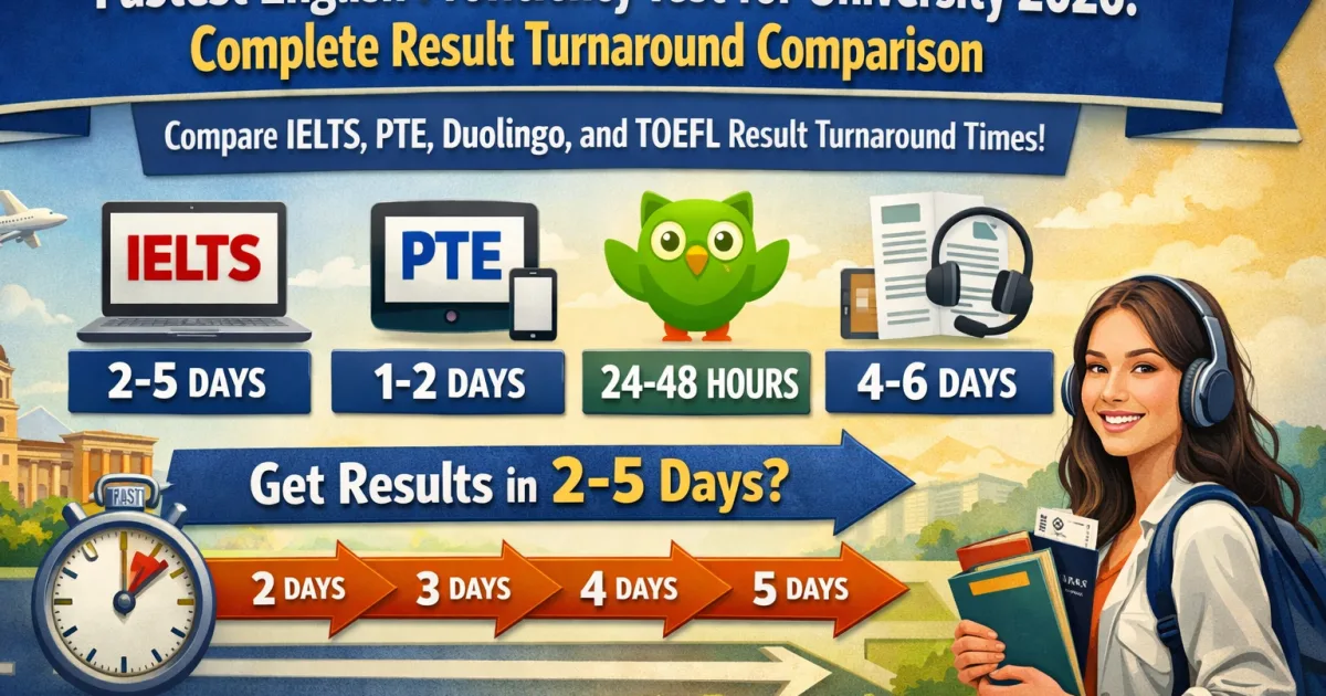 Fastest English Proficiency Test for University 2026: Complete Result Turnaround Comparison